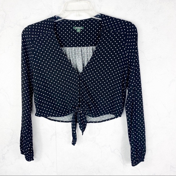 [Wild Fable] Polka Dot Knot Crop - Picture 1 of 5